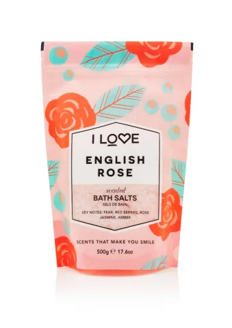 Sare de baie English Rose Signature, 500g, I Love Cosmetics