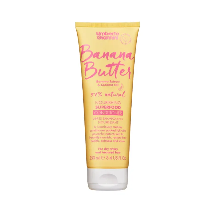 Balsam hranitor pentru par uscat frizzy si texturat Banana Butter, 250ml, Umberto Giannini