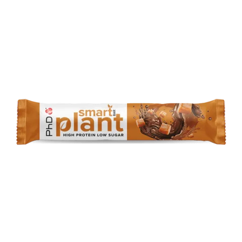 Baton proteic vegetal cu aroma de caramel sarat Smart Bar Plant, 64g, PhD
