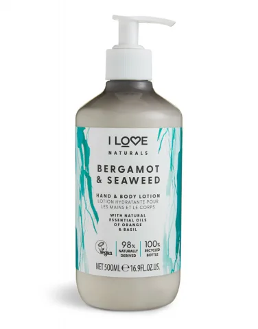 Lotiune de maini si corp Bergamot Seaweed Naturals, 500ml, I Love Cosmetics