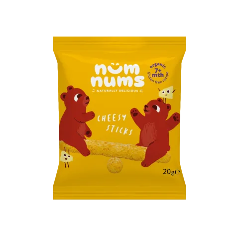 Sticksuri cu branza Bio, + 7 luni, 20g, Num Nums