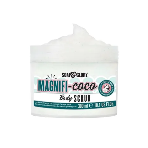 Exfoliant de corp Magnificoco Coconut & Sweet Vanilla, 300ml, Soap & Glory