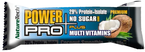 Baton energizant cu aroma de cocos Power Pro Plus, 80g, Nature Tech