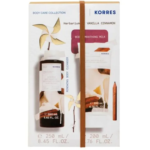 Pachet Vanilla Cinnamon Gel de dus 250ml + Lapte de corp 200ml, Korres