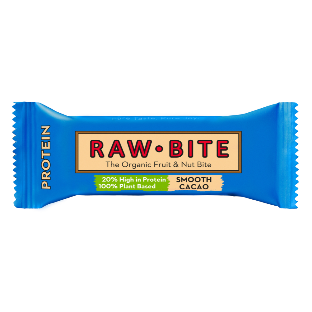 Baton fara gluten si fara zahar cu cacao fina bio Smooth Cacao, 45g, Raw Bite