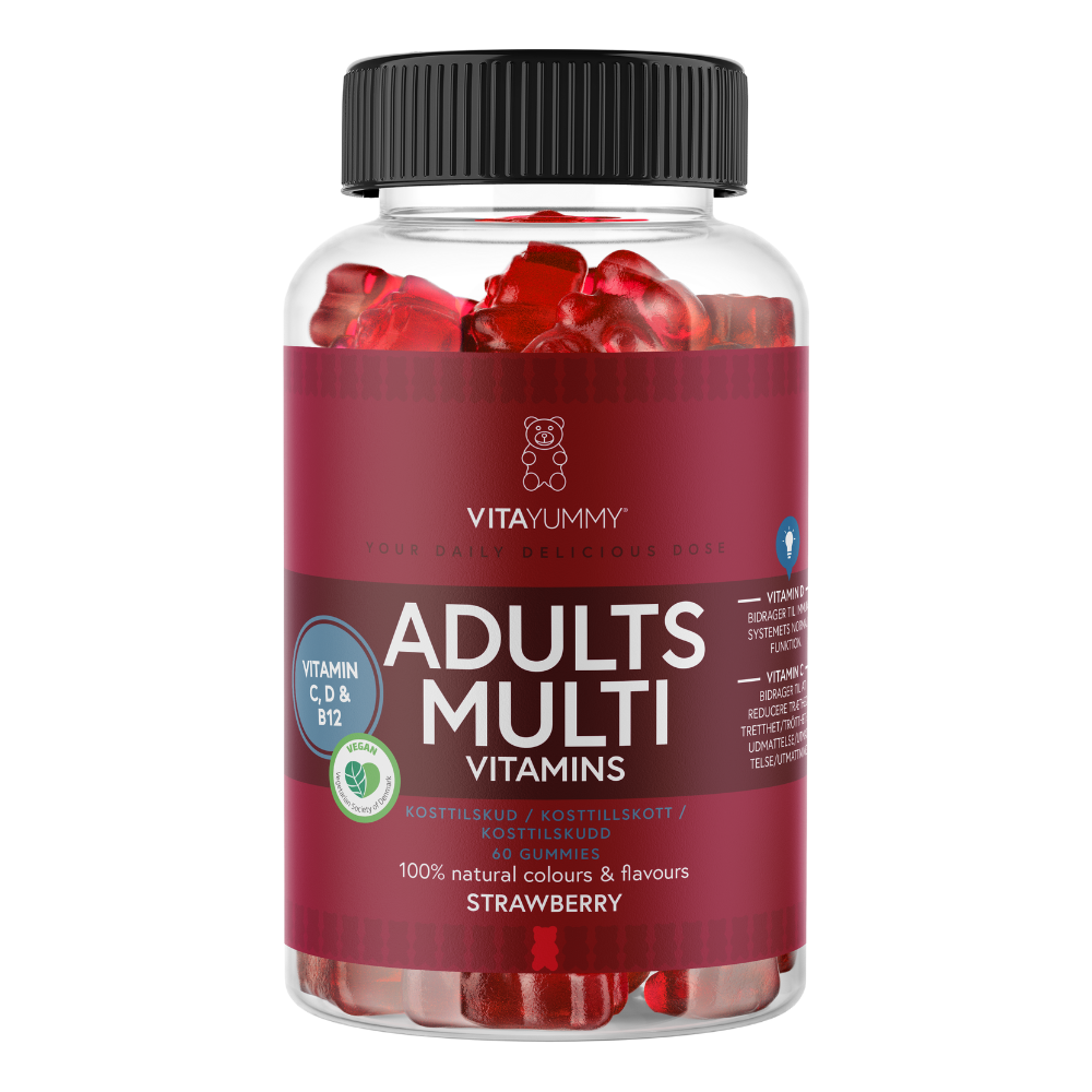 Multivitamine pentru adulti cu aroma de capsuni, 60 jeleuri, Vitayummy