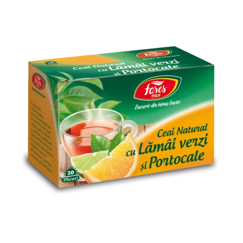 Ceai cu lamai verzi si portocale Ceaiurile Lumii, 20 plicuri, Fares