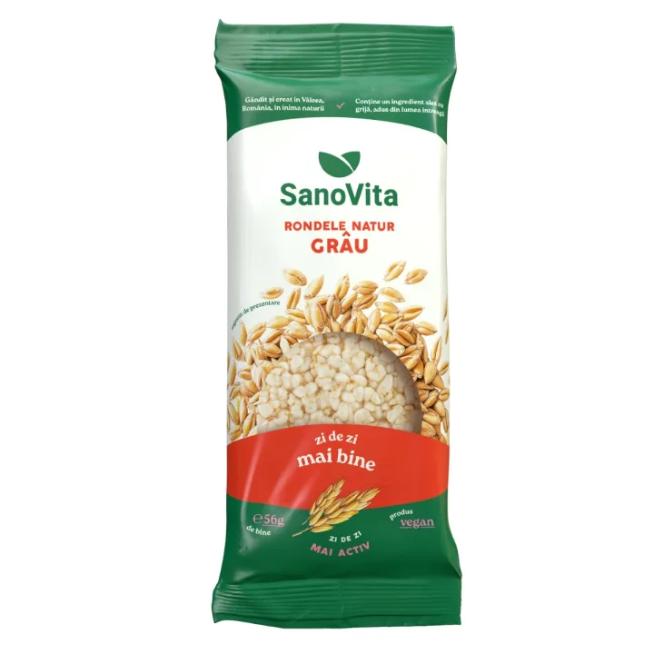 Rondele din grau expandat, 56g, SanoVita