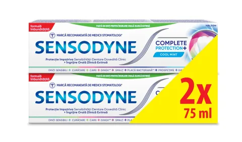 Pachet Pasta de dinti Complete Protection Cool Mint, 2 x 75ml, Sensodyne