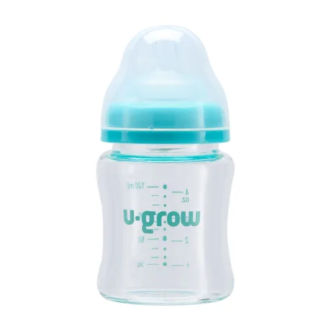 Pachet Biberon de sticla 120ml + Tetine 2 bucati, U-Grow