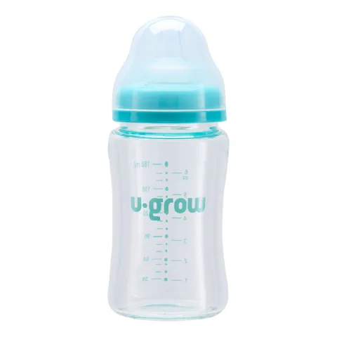 Pachet Biberon de sticla 180ml + Tentine 2 bucati, U-Grow