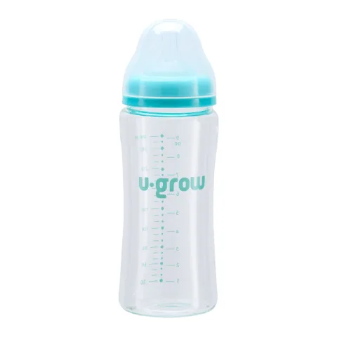 Pachet Biberon de sticla 260ml + Tentine 2 bucati, U-Grow