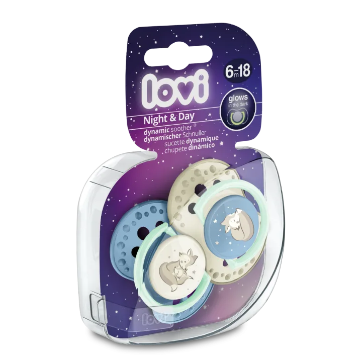 Set suzete din silicon pentru 6 - 18 luni Night&Day 22/915BOY, 2 bucati, LOVI