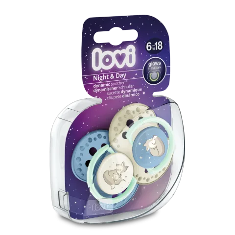 Set suzete din silicon pentru 6 - 18 luni Night&Day 22/915BOY, 2 bucati, LOVI
