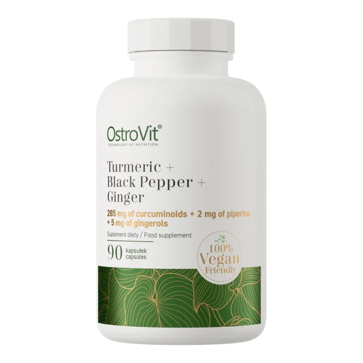 Turmeric + Ghimbir + Piper negru, 90 capsule, OstroVit