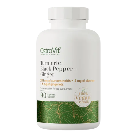 Turmeric + Ghimbir + Piper negru, 90 capsule, OstroVit