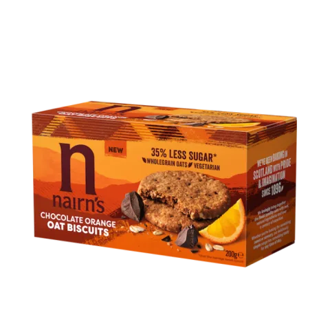 Biscuiti din ovaz integral cu ciocolata si portocala, 200g, Nairn's