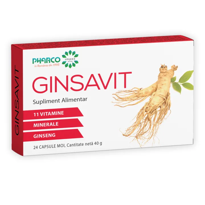 Ginsavit, 24 capsule, Pharco