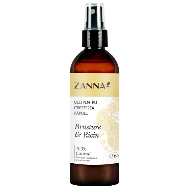 Ulei pentru cresterea parului cu brusture si ricin, 150ml, Zanna