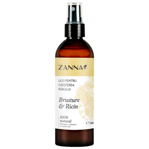 Ulei pentru cresterea parului cu brusture si ricin, 150ml, Zanna