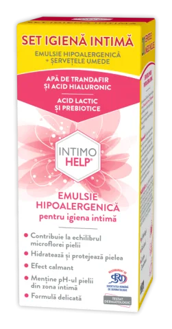 Pachet Emulsie hipoalergenica pentru igiena intima Intimohelp 400ml + Servetele umede 20 bucati Gratuit, Zdrovit