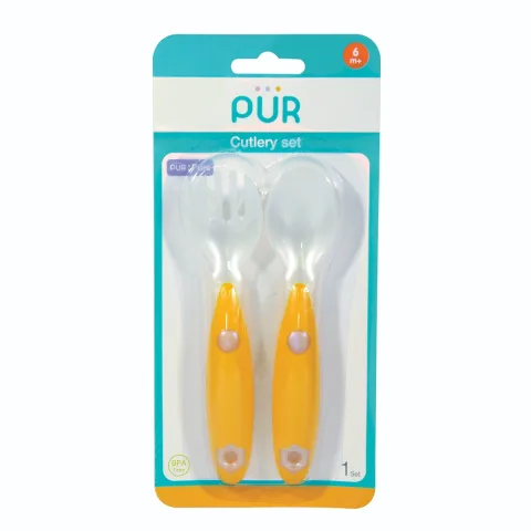 Set tacamuri furculita si lingura Galben, 1 bucata, PUR