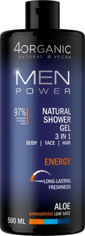 Gel de dus 3 in 1 Energy Men Power, 500ml, 4Organic