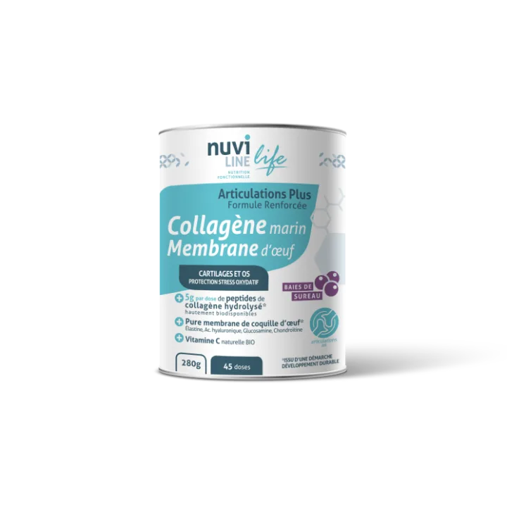 Colagen marin articulatii cu membrana de ou glucozamina condroitina & vitamina C, 280g, Nuviline