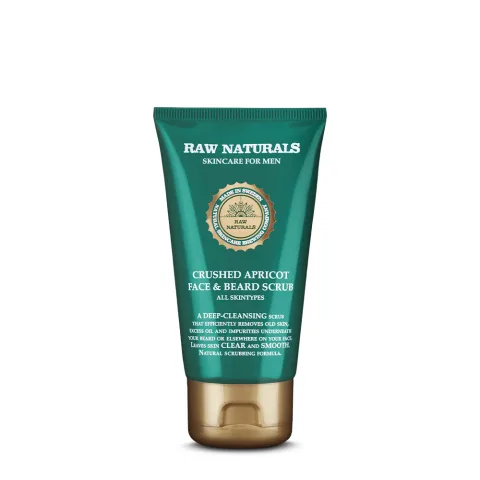 Scrub pentru fata si barba Crushed Apricot, 75 ml, Raw Naturals