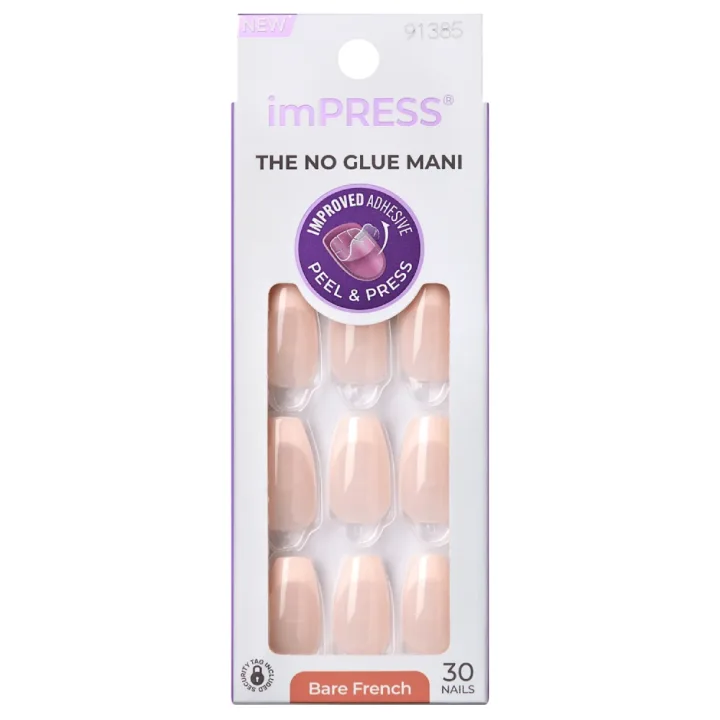 Unghii false Impress Nails Genuine, 30 bucati, Kiss