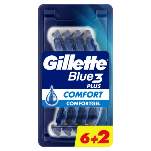 Set aparate de ras de unica folosinta Blue3 Comfort Plus, 8 bucati, Gillette