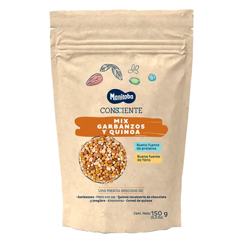 Mix de naut arahide migdale si quinoa invelita in ciocolata, 150g, Manitoba