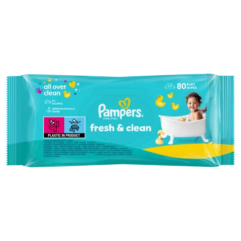 Servetele umede Fresh Clean, 80 bucati, Pampers