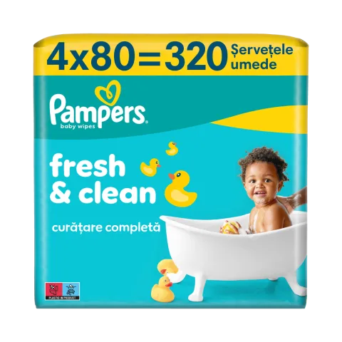 Servetele umede Fresh Clean, 320 bucati, Pampers
