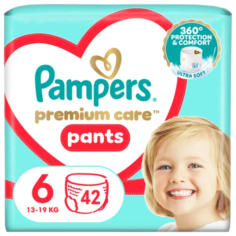 Scutece Premium Care Pants Nr.6 pentru 13-19 kg, 42 bucati, Pampers