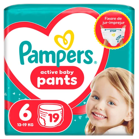 Scutece-chilotel Pants Carry Pack Extra large, Marimea 6 pentru 13 - 19kg, 19 bucati, Pampers