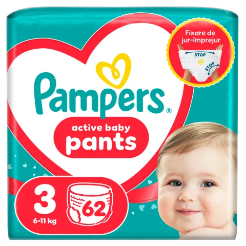 Scutece-chilotel Pants Marimea 3 pentru 6-11 kg, 62 bucati, Pampers