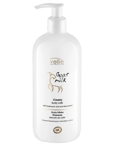 Lapte de corp cremos cu Acid Hialuronic Goat Milk, 500ml, Vellie