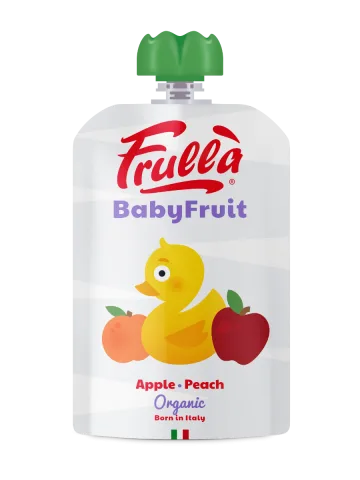 Piure pentru copii din mar si piersica Baby Fruit Bio, 100g, Frulla