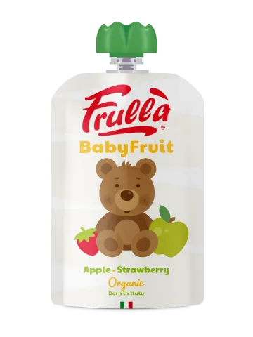 Piure pentru copii din mar si capsuni Baby Fruit Bio, 100g, Frulla