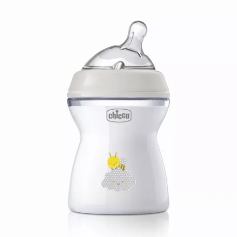 Biberon cu tetina din silicon Natural Feeling PP unisex 2 luni+, 250ml, Chicco