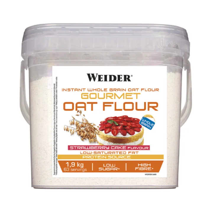 Faina de ovaz cu aroma de strawberry cake Gourmet Oat Flour, 1900g, Weider