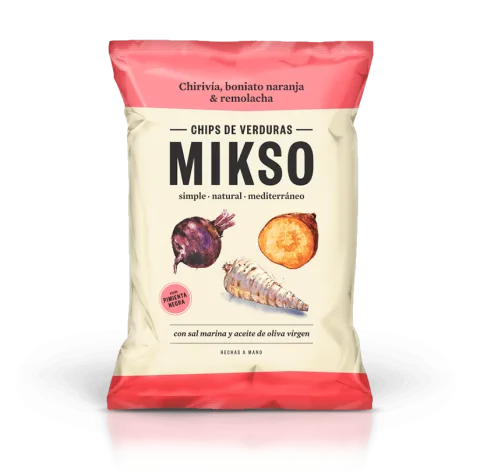 Chipsuri din pastarnac sfecla si cartof dulce, 85g, Mikso