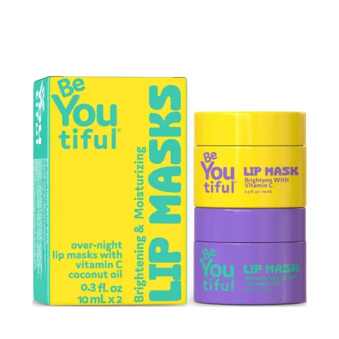 Set masti de noapte pentru buze cu Vitamina C si Ulei de Cocos pentru tineri, 2 bucati, BeYoutiful