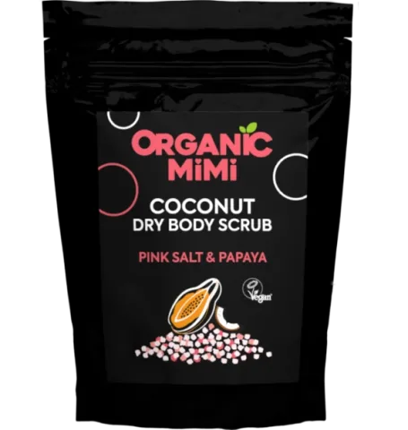 Scrub de corp cu sare roz si papaya & cocos, 150g, Organic Mimi