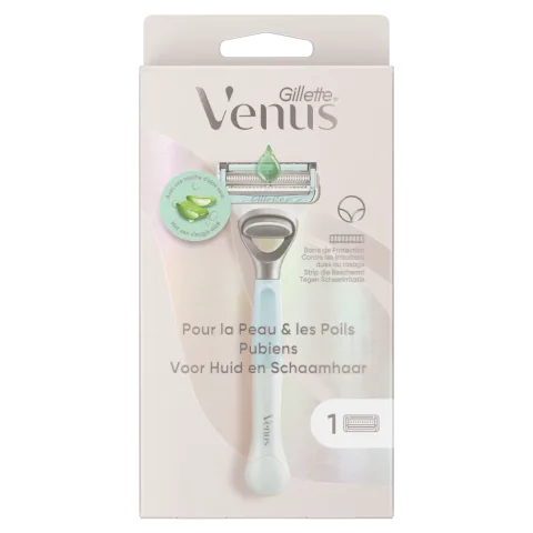 Set aparat de ras pentru zona intima + Rezerva Venus Satin Care, 1 bucata, Gillette