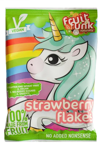 Fulgi din fructe cu capsuni Unicorn, 16g, Fruit Funk