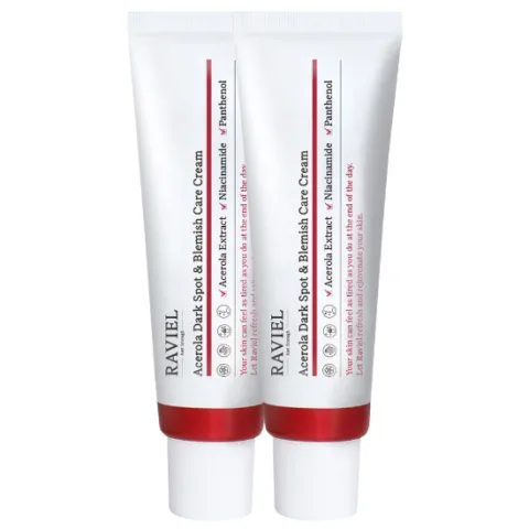 Crema de fata cu acerola impotriva petelor si imperfectiunilor, 2 x 50ml, Raviel