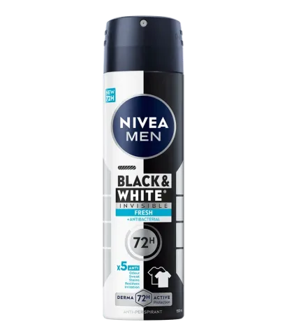 Deodorant spray pentru barbati Black & White Fresh, 150ml, Nivea