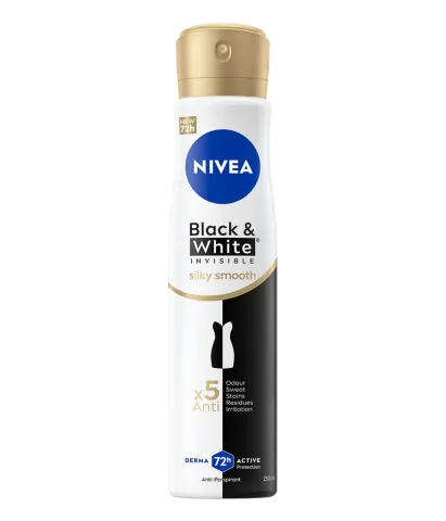 Deodorant spray pentru femei Black & White Silky Smooth, 250ml, Nivea
